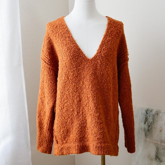 Free people Terracotta V-neck sweater size XS - Picture 2 of 6